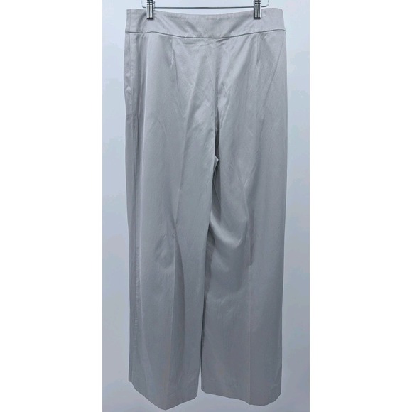 Trina Turk Women's Wide Leg Pants Slacks Silver Gray Size 8 Professional Chic - Picture 3 of 11